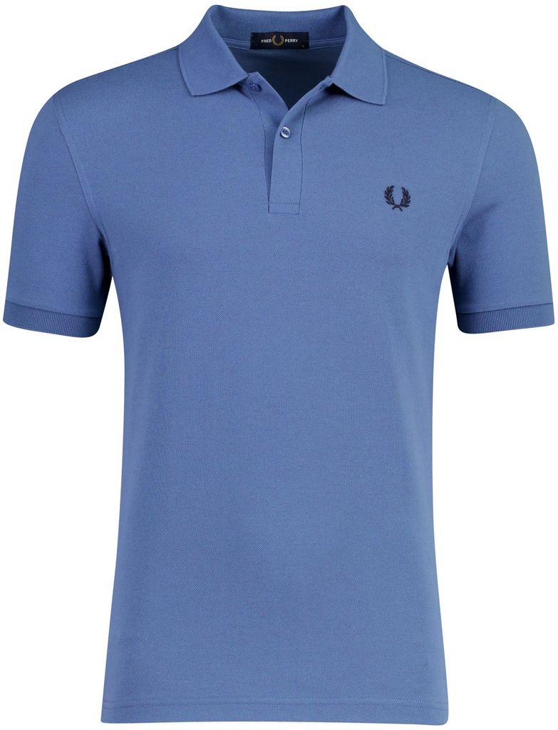 Poloshirt 2-Knopf-Piqué Fred Perry blau 100% Baumwolle