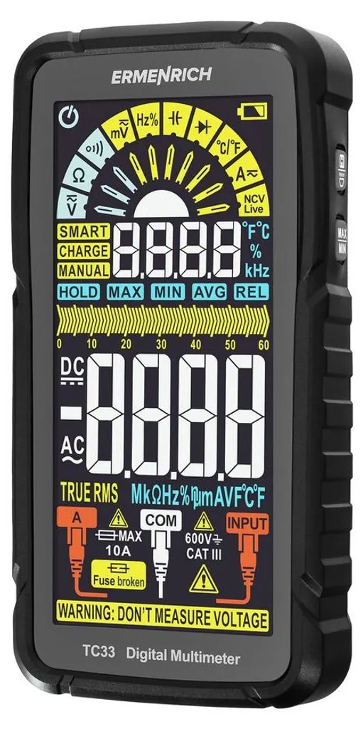 Multimètre numérique Ermenrich Zing TC33 - Testeur True RMS 82990