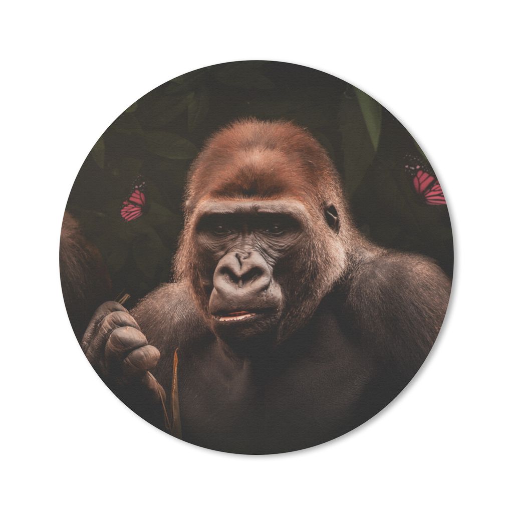 MuchoWow Mauspad Mousepad Tiere - Affe - Gorilla 50x50 cm - Mousepads - Maus Mat - Pad - Mausunterlage - Vinyl