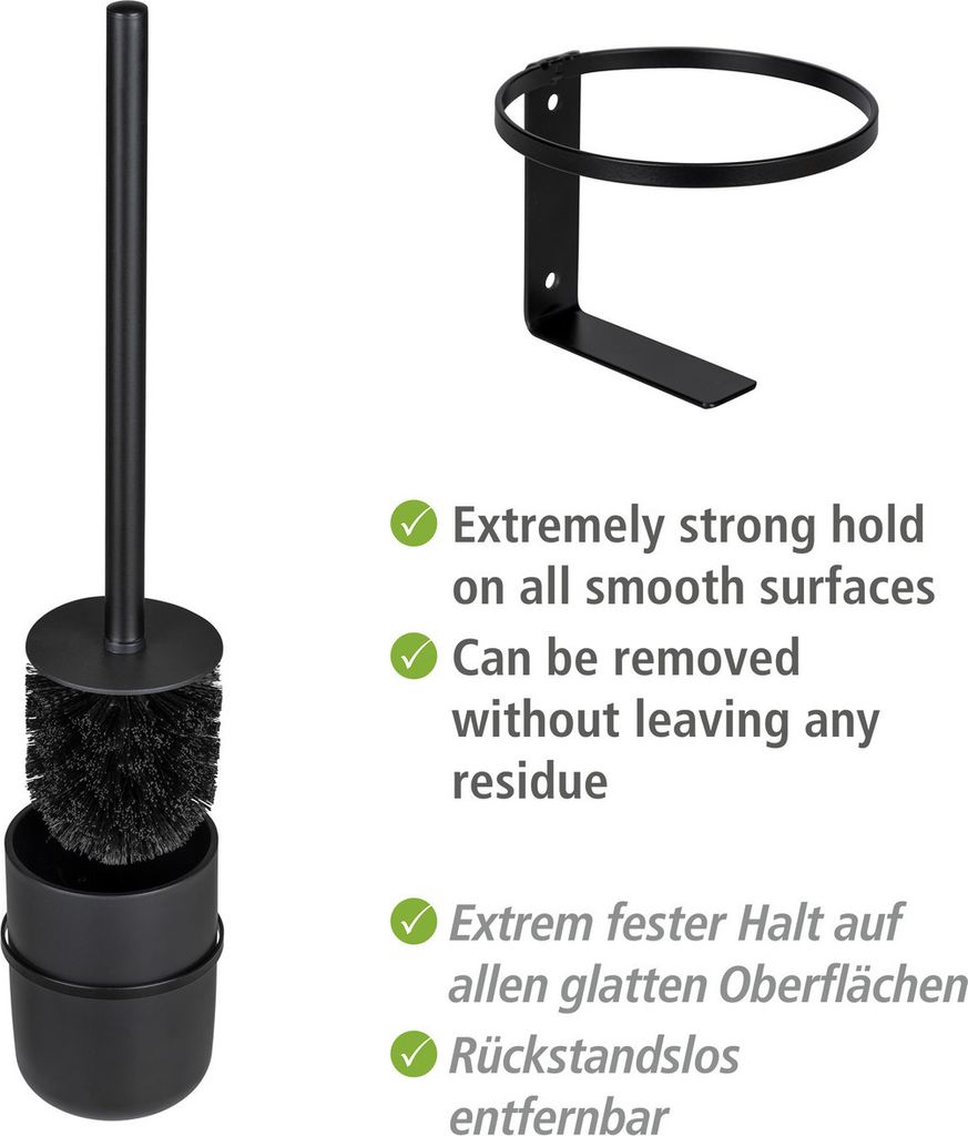 WENKO Turbo-Loc WC-Garnitur Carpino in Schwarz 9,5 x 35 x Produktbild 4