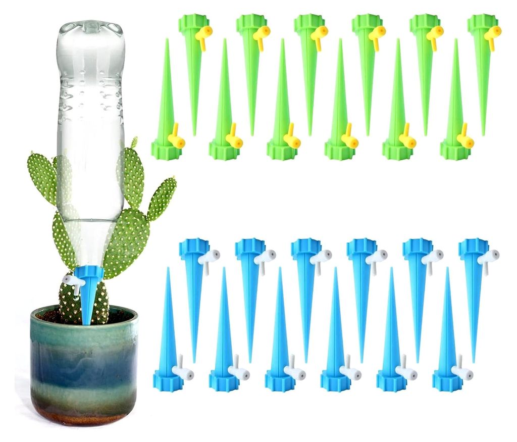 24 Stück Automatisches Bewässerungssystem mit Langsam Entriegelbarem Steuerventil, Einstellbares Bewässerungssystem für Topfpflanzen und Blumen