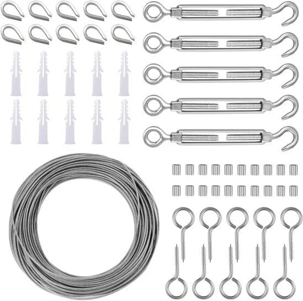 Kit de fil de jardin en acier revêtu de PVC vert 30m avec tournevis