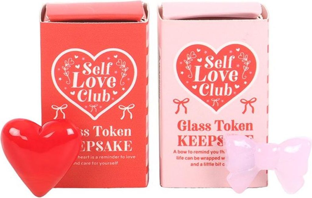 Something Different - "Self Love Club" Andenken-Set, Glas (24er-Pack) SD10757 (Einheitsgröße) (Pink/Rot)