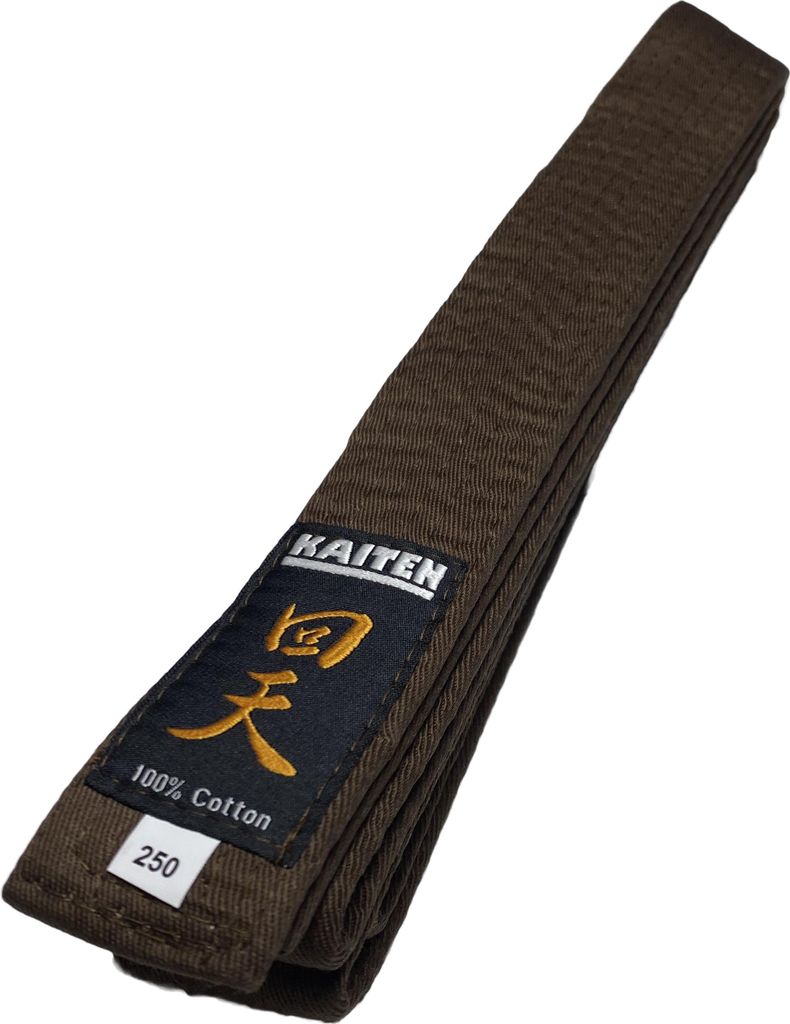 KAITEN Karategürtel Braun - 4 cm Breit - Baumwolle Braungurt - Länge 230 cm