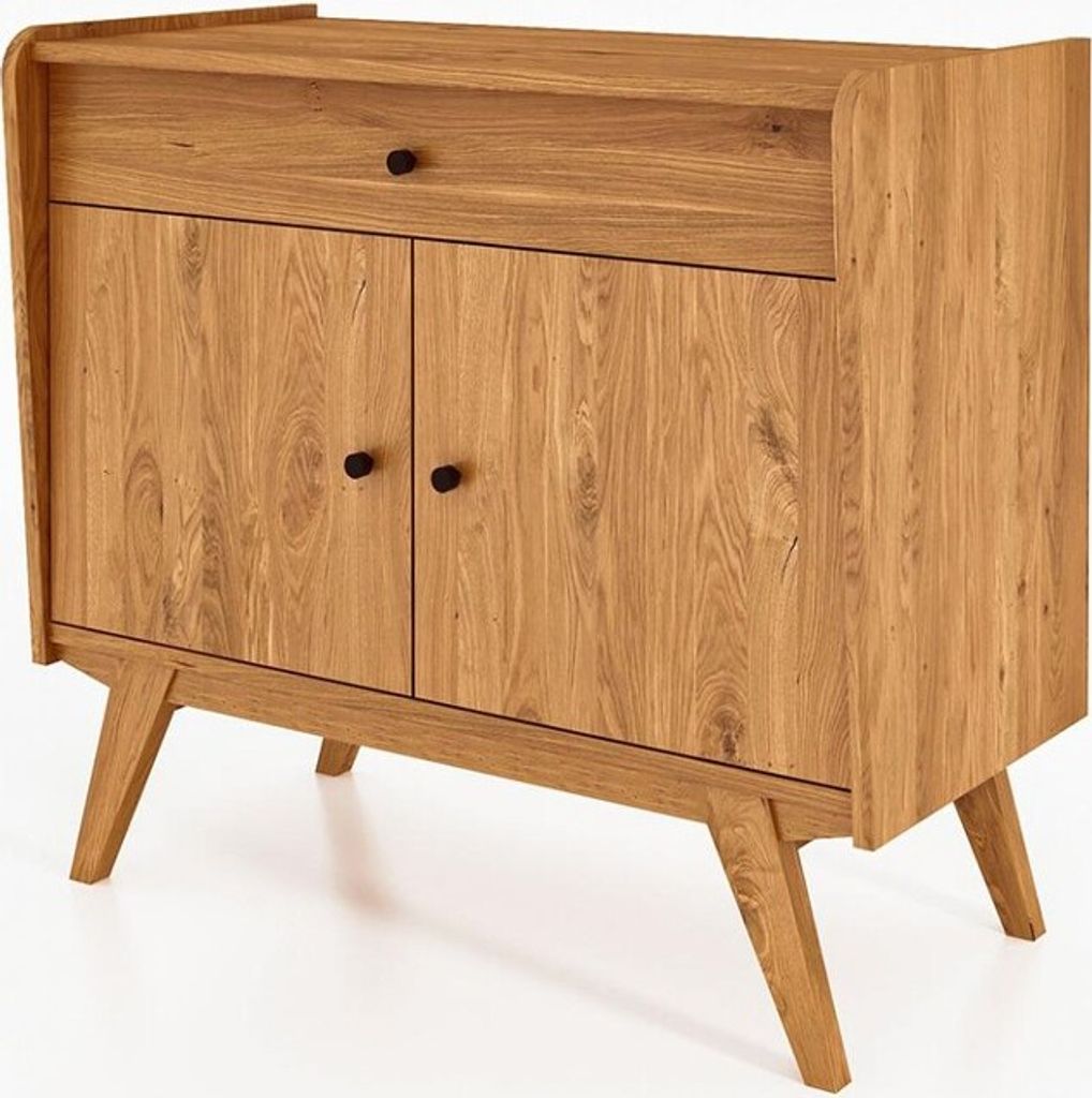 Kommode Jetro Wildeiche massiv 100x90x50 cm mit 1 Schublade und 2 Türen