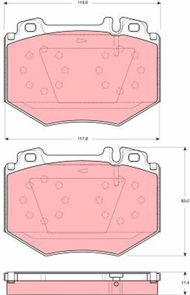 Plaquettes TRW GDB1575 à faible bruit pour Mercedes Classe S W220