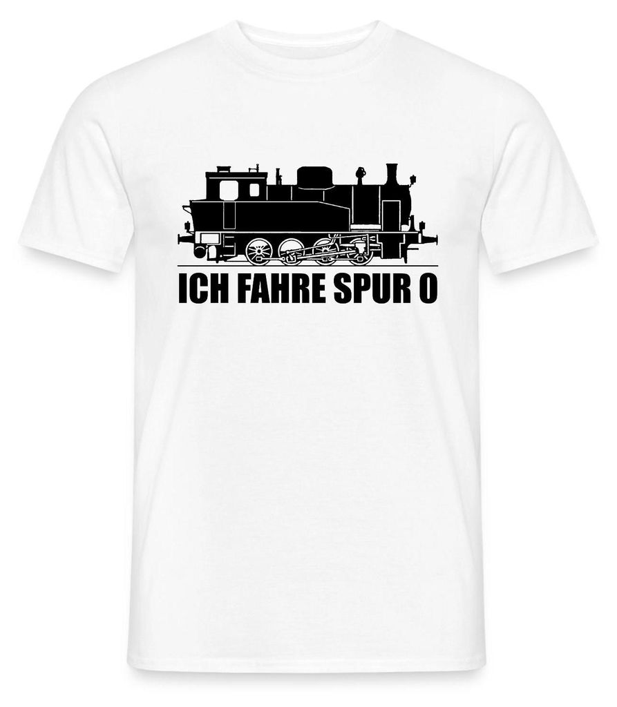 Spreadshirt Spur 0 Modelleisenbahn Männer T-Shirt, S, Weiß