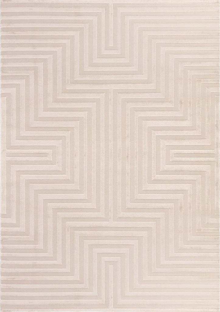 Tapis Sahara Veyra Beige 120x170cm Poils Ras Entretien Facile