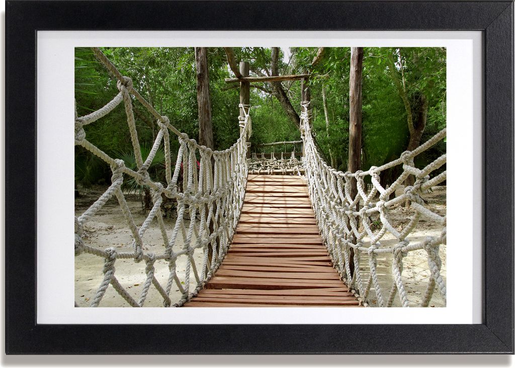 Bild 30x20 MDF-Rahmen, Wandkunst Hängebrücke Produktbild 