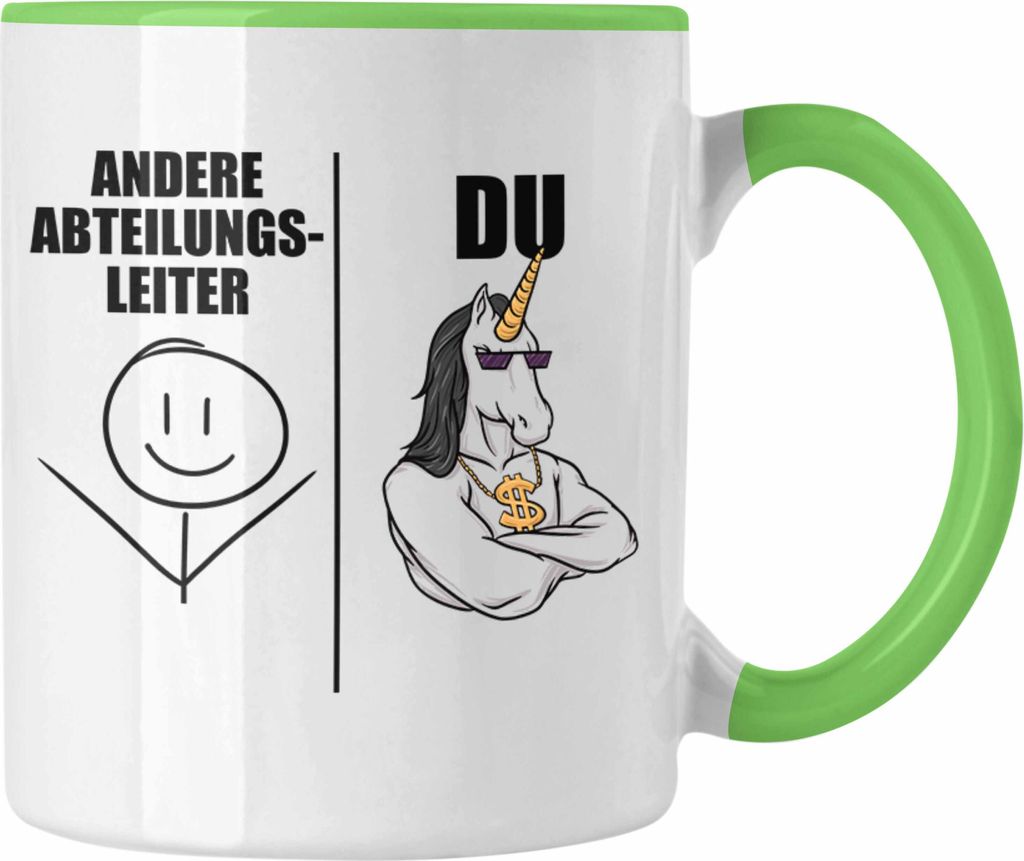 Trendation - Abteilungsleiter Geschenk Tasse mit Spruch Geschenke für Abteilungsleiter (Grün)