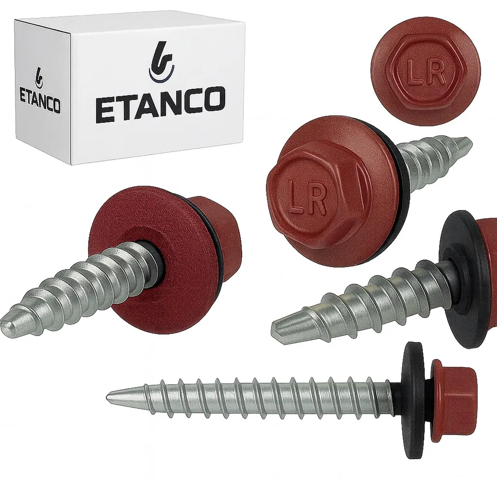 Viti Autofilettanti ETANCO RAL 3009 4,8x20 mm - Fissaggio Lamiera 250 pz