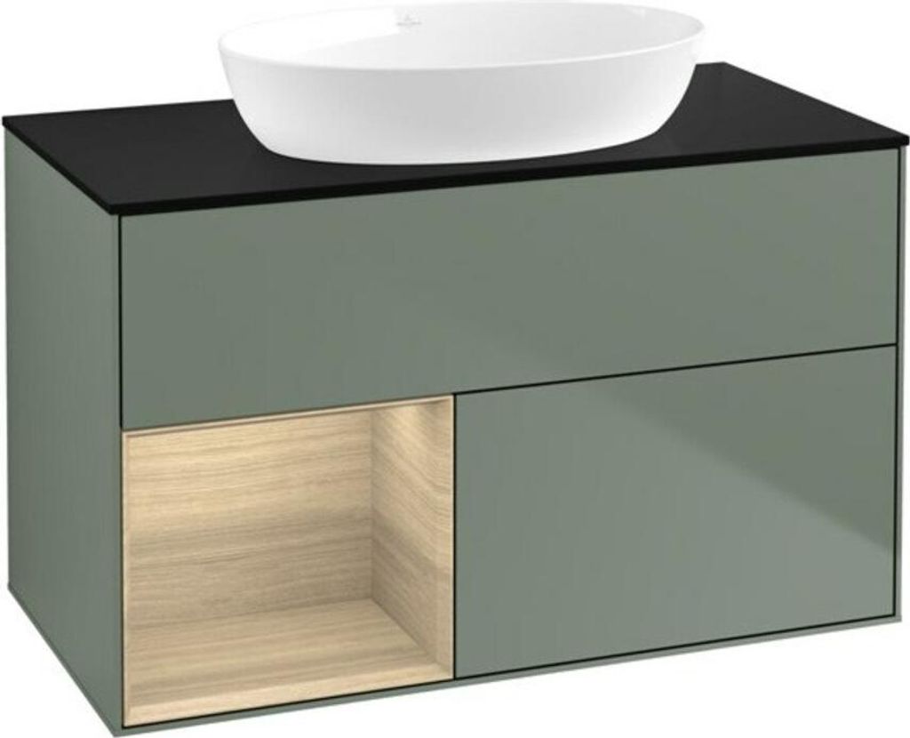 V&B Waschtischunterschrank Wandbeleuchtung Finion 100, Pl bla m, Reg Oa ven, Oli. m Lac