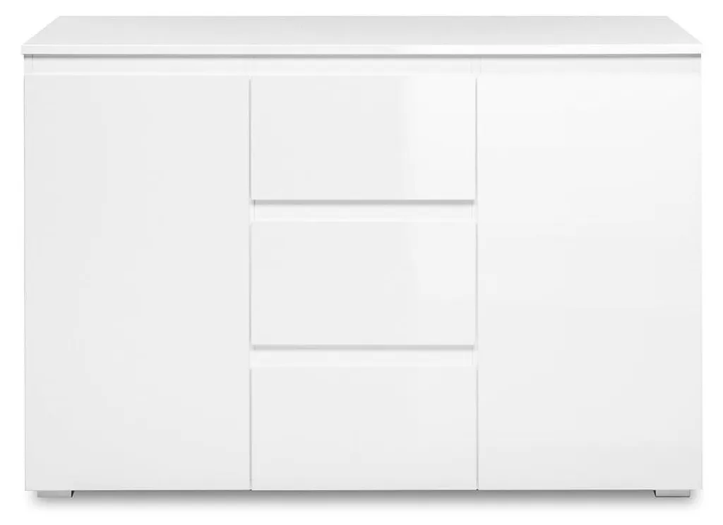 Buffet Compact Blanc 120 cm PRETORIA pour Optimiser les Petits Espaces