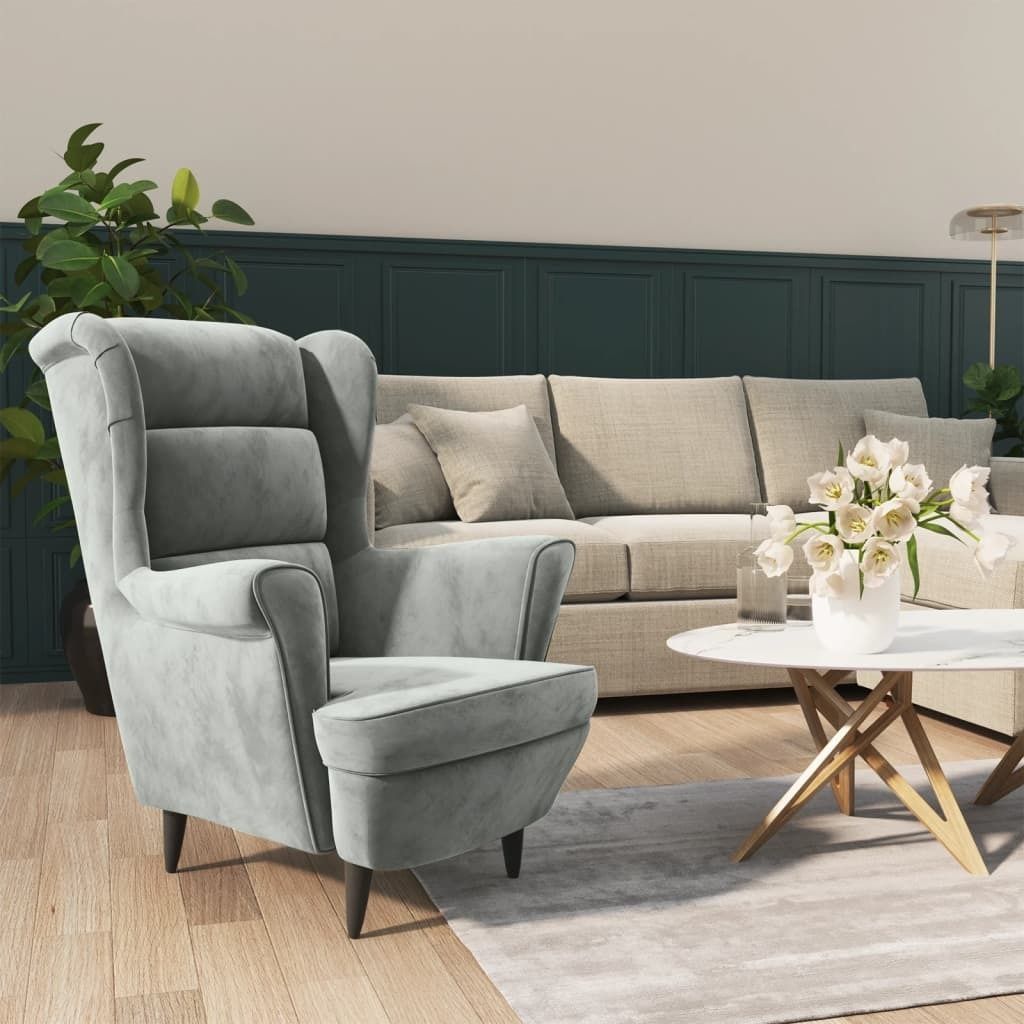 The Living Store Sessel Hellgrau Samt