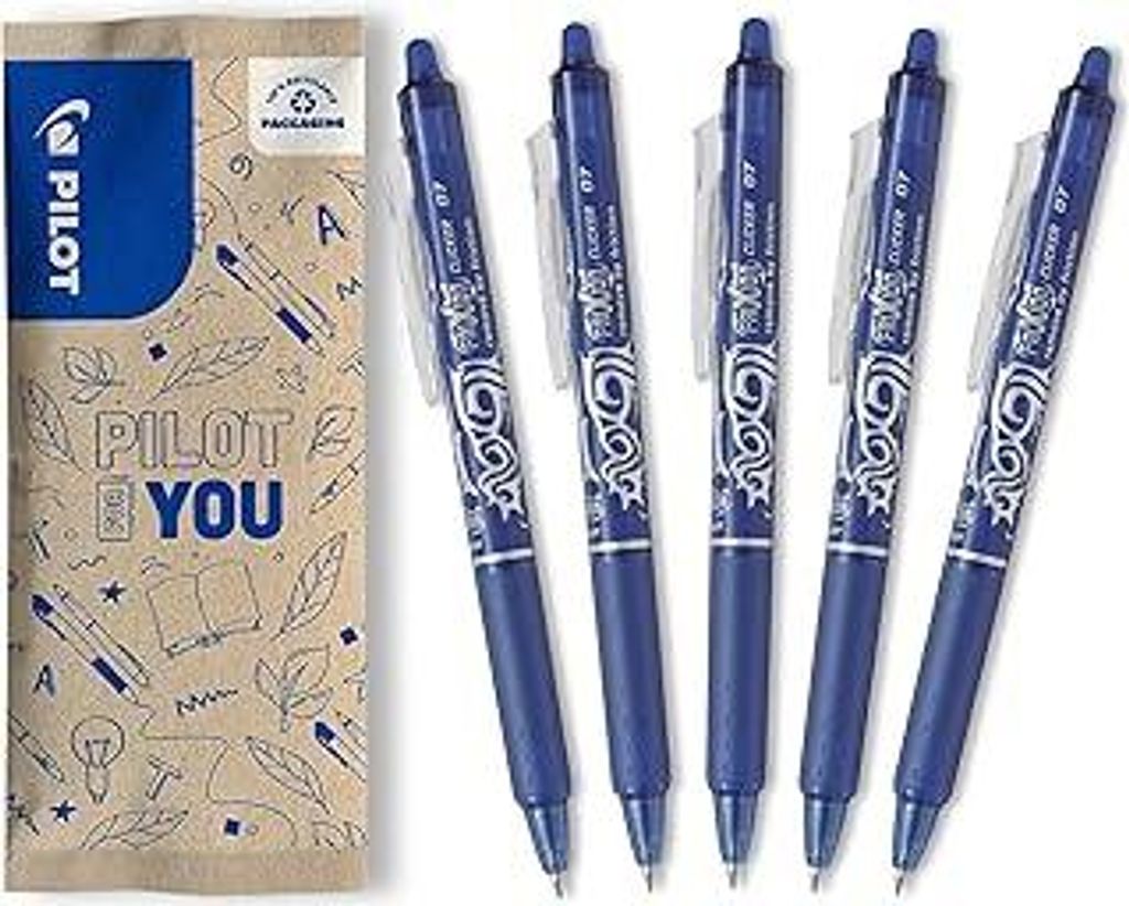 PILOT FriXion Clicker 0.7 – Farbe Blau – Radierbarer, nachfu?llbarer Gel-Tintenroller mit Druckmechanik und thermosensitiver Tinte, mittlere Sp...