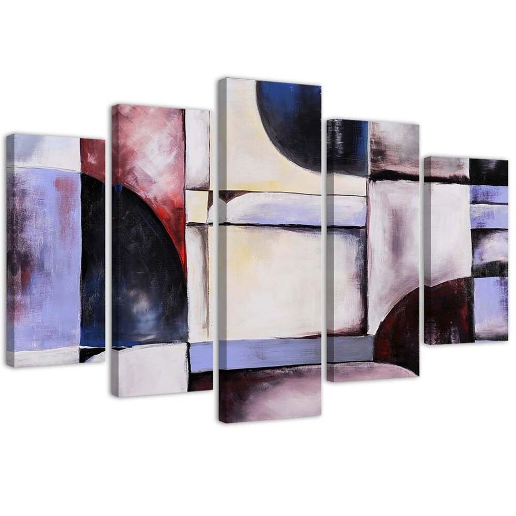 5-teiliges leinwandbild frieden der farben 100x70 cm Feeby grau wandbild bereit zum aufhängen