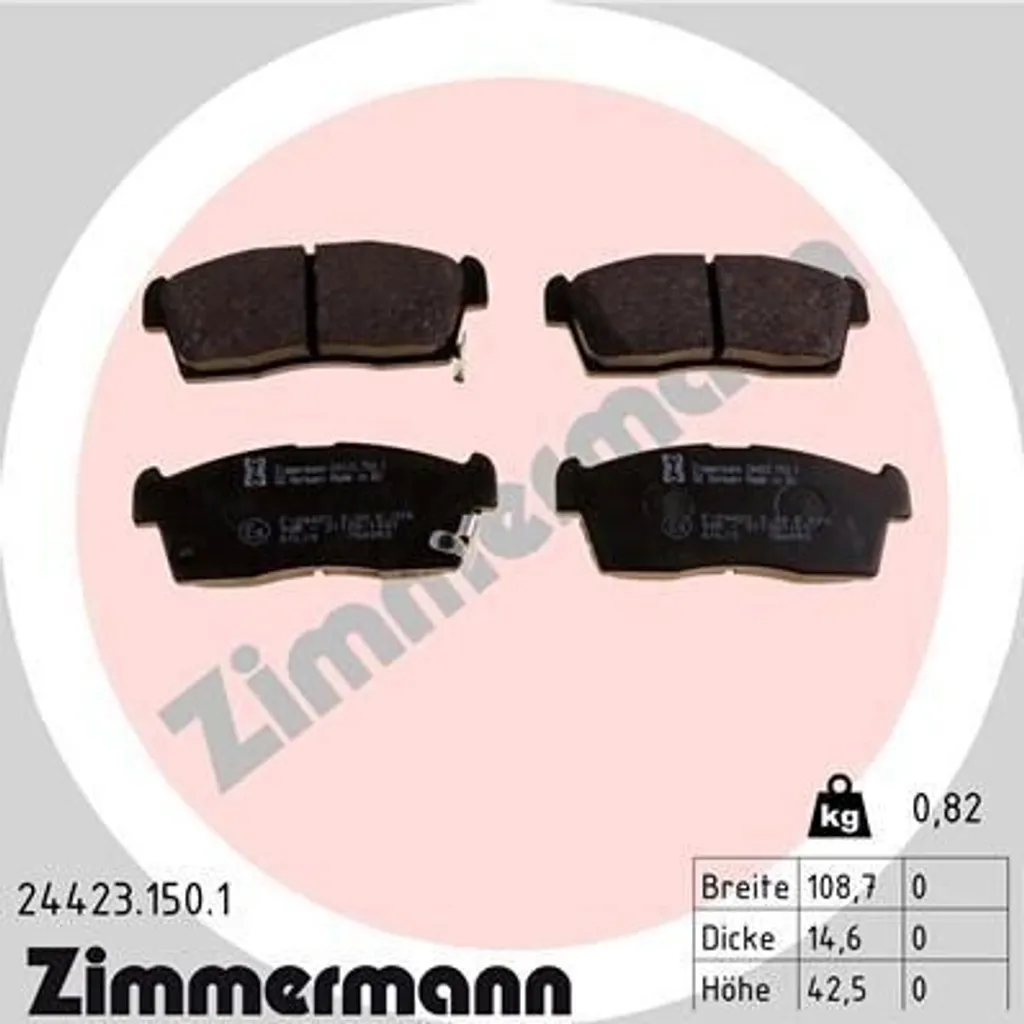 Plaquettes de frein haute performance Zimmermann 24423.150.1 pour iOn