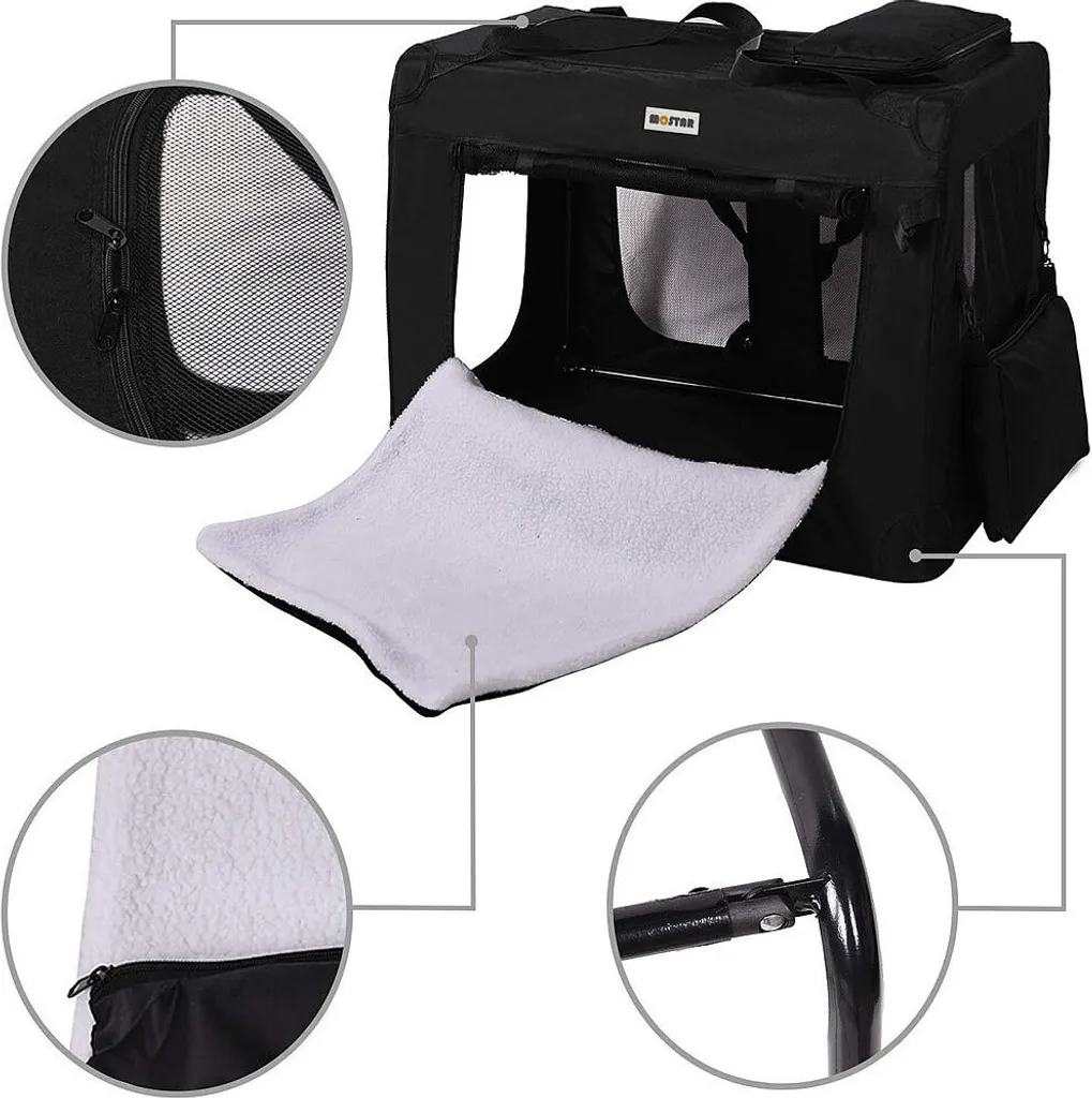 Caisse de transport pliable XL chien stressé avec couverture incluse