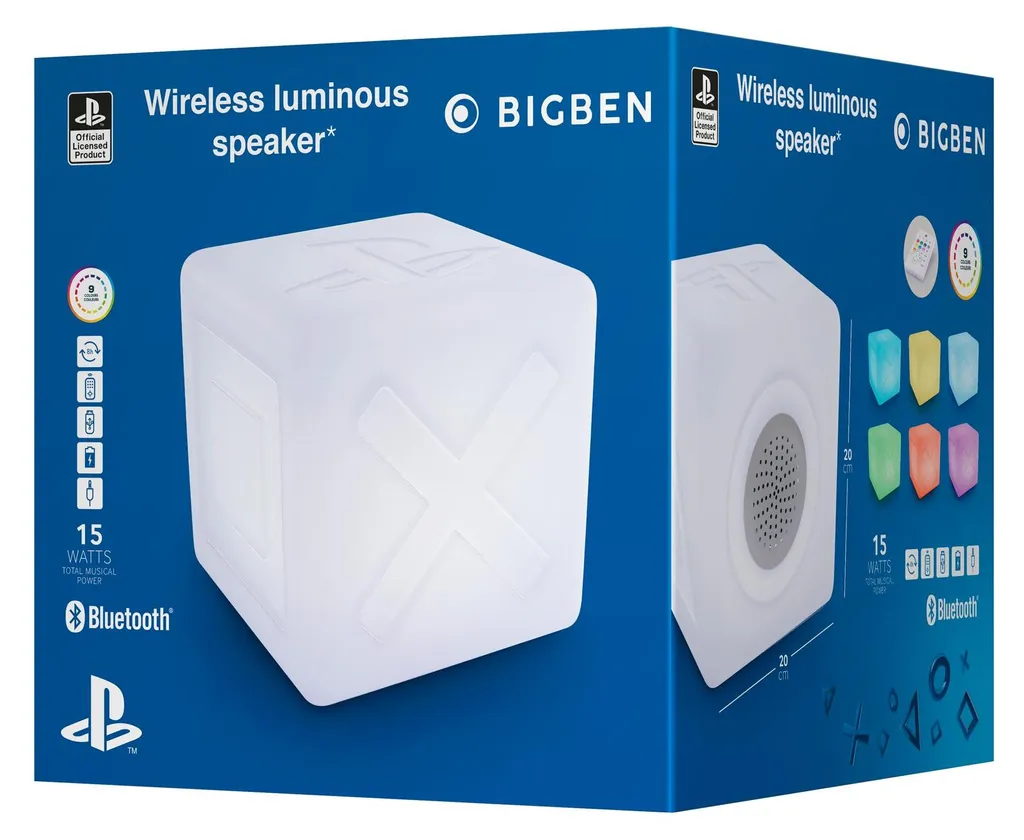 Haut-parleur LED Bluetooth puissant 15W BigBen Cube Audio Blanc