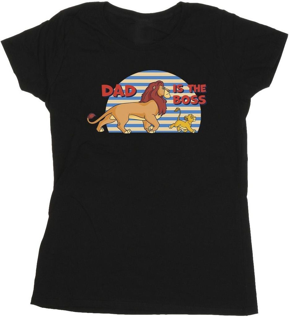 Disney - "The Lion King Dad Boss" T-Shirt für Damen BI25324 (XXL) (Schwarz)