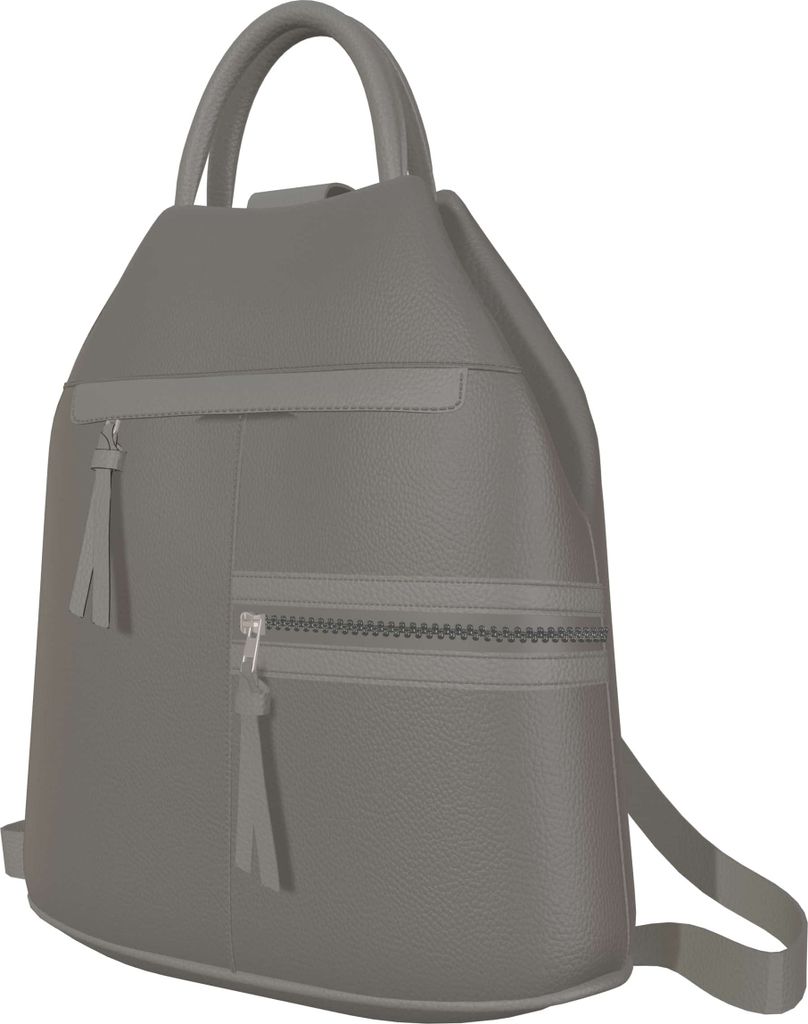 Eleganter Damen Veganer Kunstleder Rucksack 30606 Grau