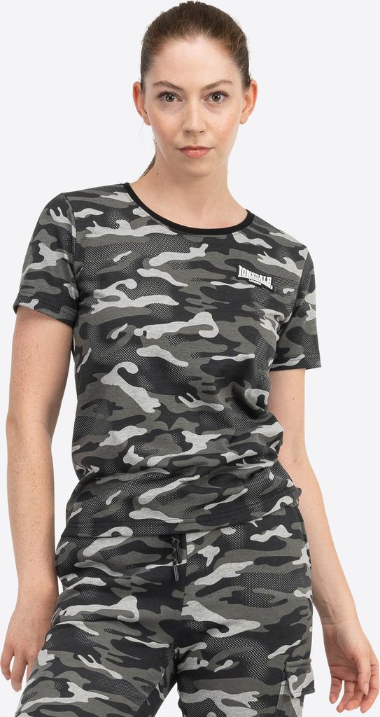Frauen T-Shirt MARGILL Camo Grey XXL Lonsdale
