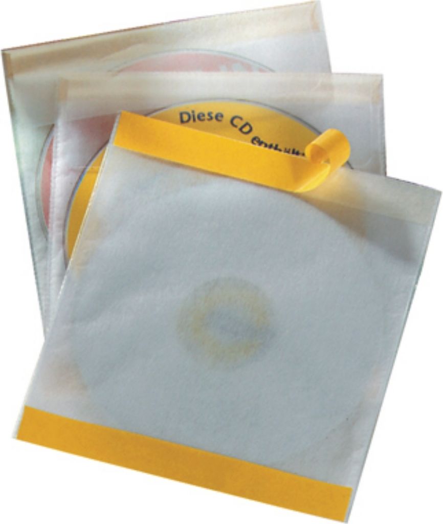 CD/DVD Hülle Fix selbstklebend für 1 CD PP transparent VE=10x10 Stück