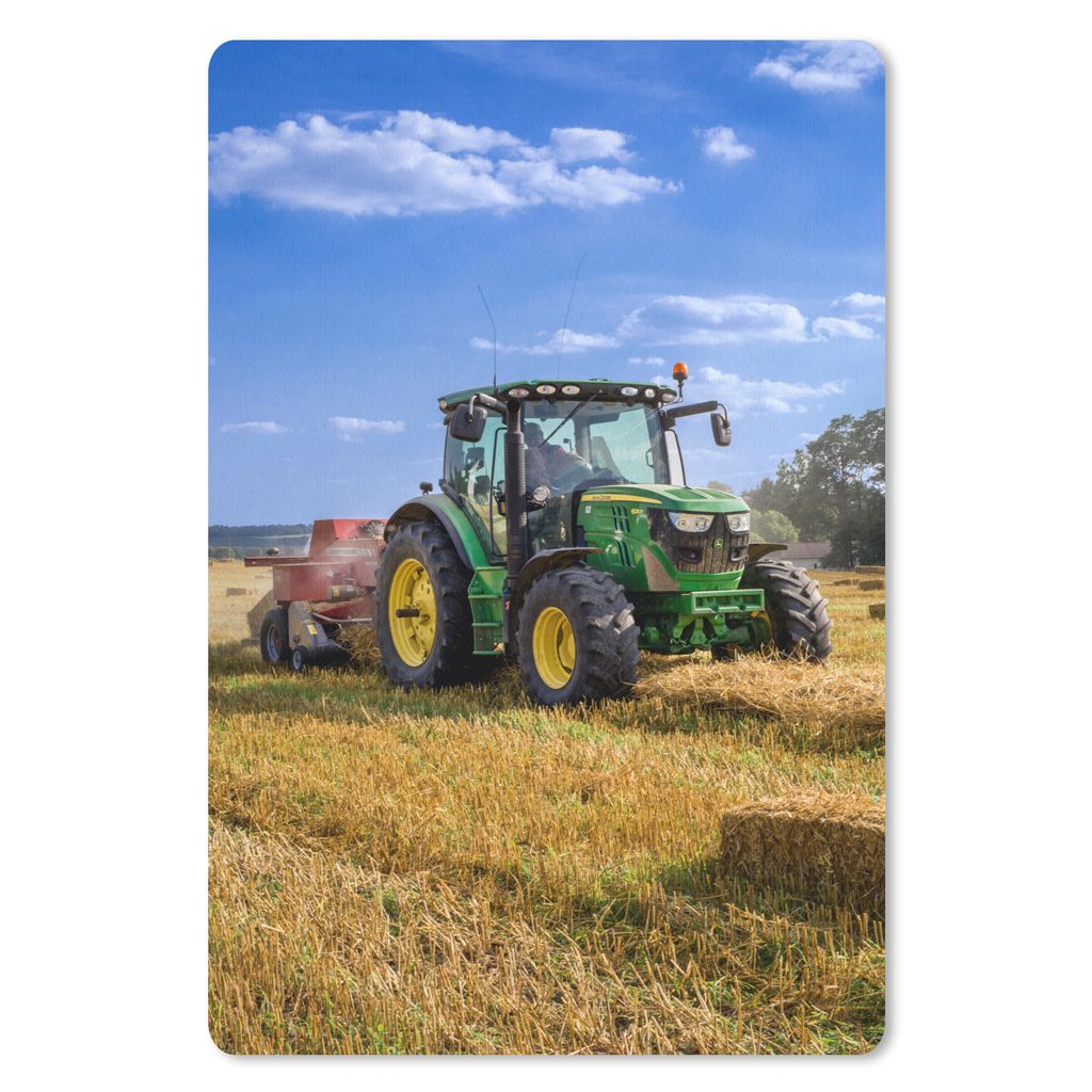MuchoWow Mauspad Mousepad Traktor - Bauernhof - Heu - Feld - Sonne - Landleben 18x27 cm - Mousepads - Maus Mat - Pad - Mausunterlage