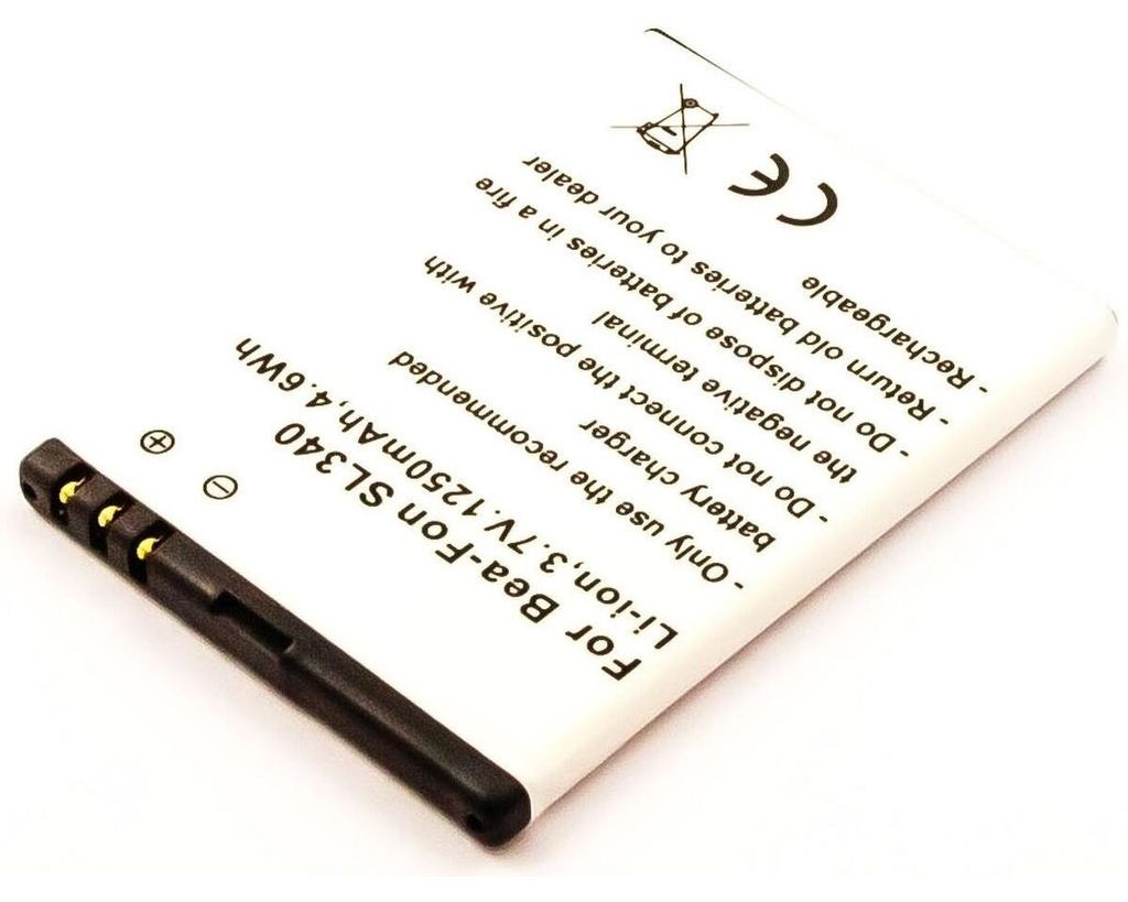 Akku für Doro Primo 571 Li-Ion 3,7 Volt 1250 mAh schwarz.