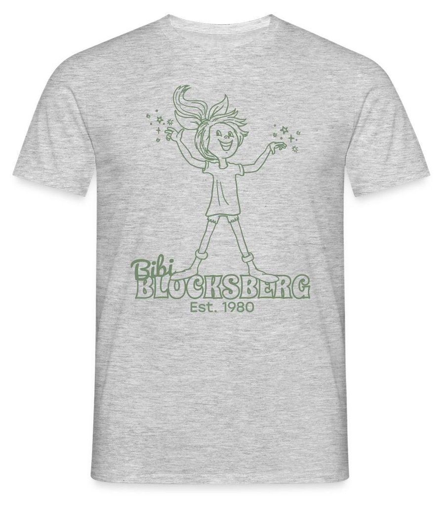 Spreadshirt Bibi Blocksberg Est. 1980 Männer T-Shirt, XXL, Grau meliert
