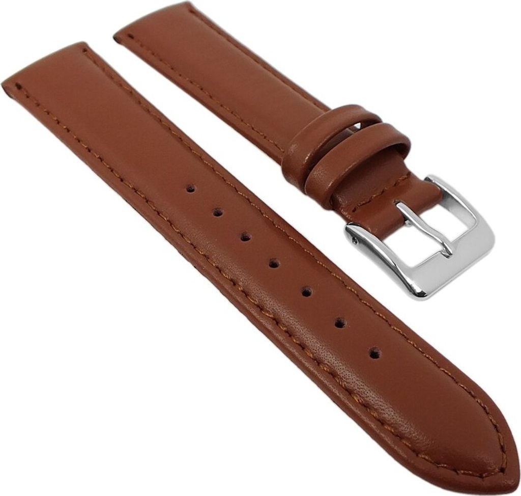 Uhrenarmband Leder braun Herzog Seidenkalb 26705S, Stegbreite:14mm