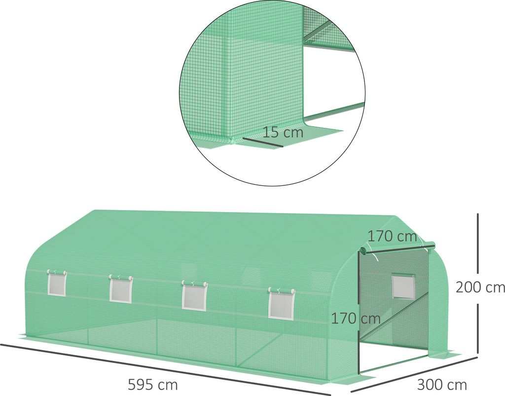 Outsunny Folien Gewächshaus Foliengewächshaus Treibhaus Produktbild 4