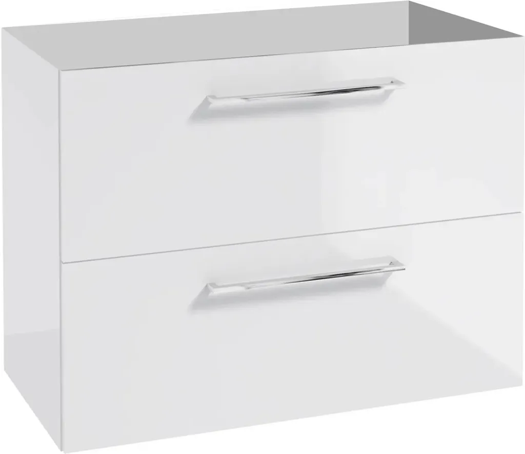 Armoire de Salle de Bains sous Lavabo Blanc 80 cm Stamar Brillant