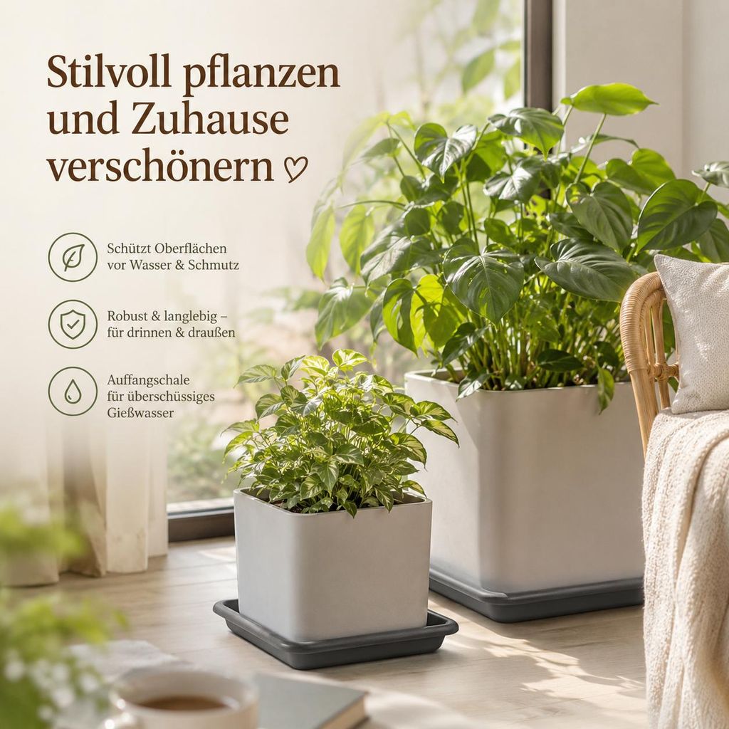 Untersetzer Jana anthrazit 49 x 49cm Blumentopfuntersetzer