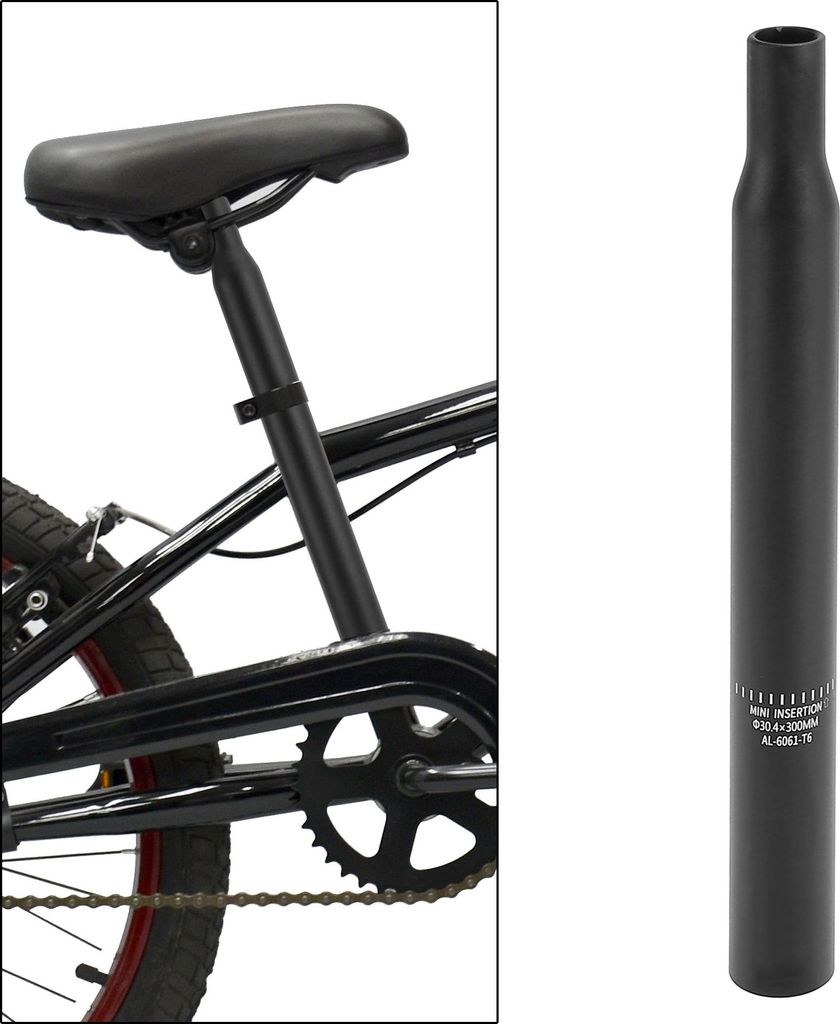 Fahrrad Sattelstütze Sattelstange Kerzensattelstütze 30.4x300mm (LxD) Schwarz