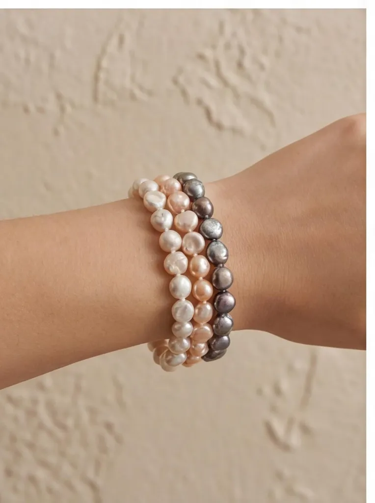 Regalo Donna: Bracciale Perle Vere Barocche 8-9mm Qualità AA - 7