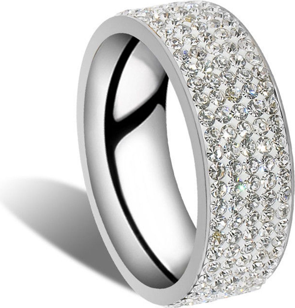 Uni Männer Frauen glänzende Strass eingelegte Ehering Knuckle Paare Ring-Silber,Size 9