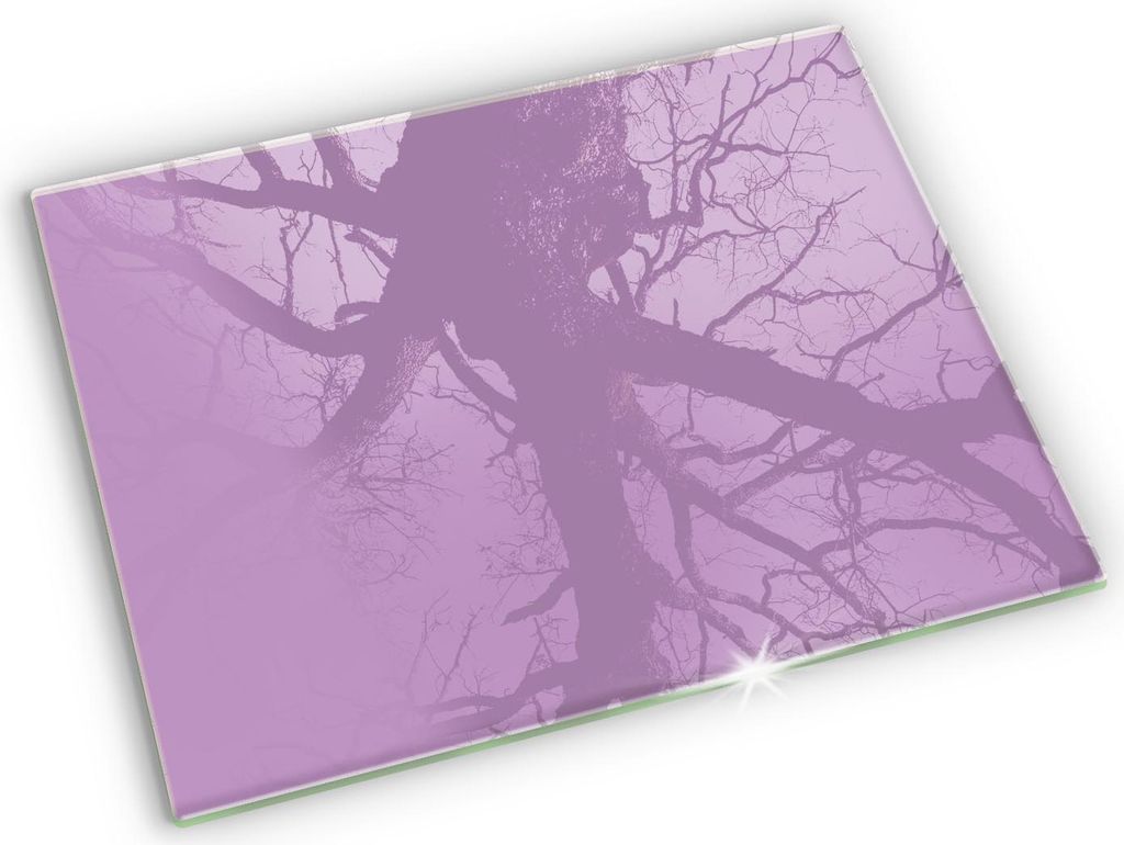 Glas Grabkerzen Untersetzer Motiv Gummifüße - 52x40 cm - Violette Farbe