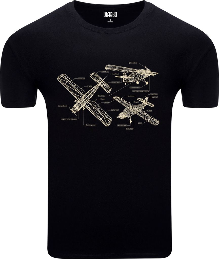 Diarbo Herren T-Shirt mit Blaupausen Druck Leichtes Produktbild 