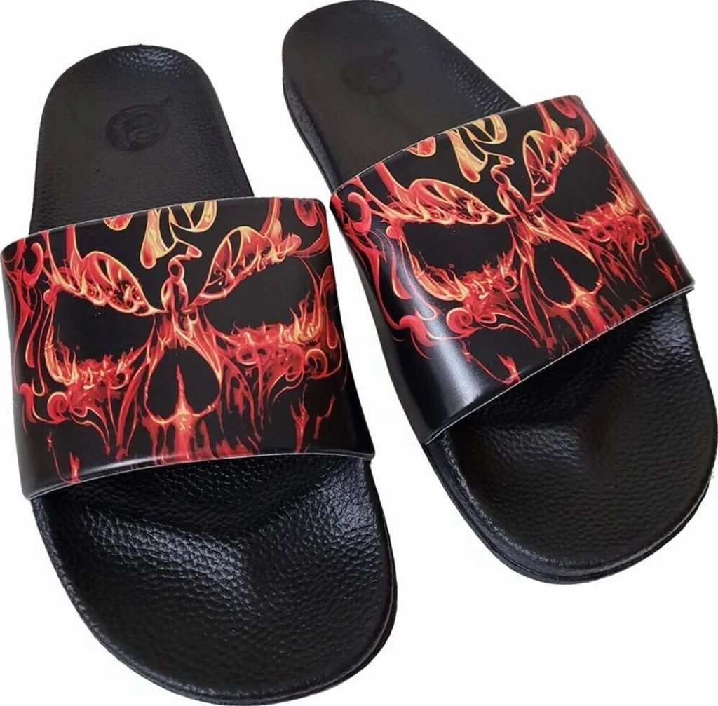 Spiral Direct - Herren Badesandale "Skull Blast" HE2401 (42 EU) (Schwarz)
