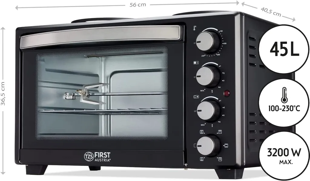 Mini-four avec plaques de cuisson pour rôtir et mijoter en simultané - 2