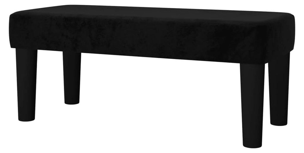 Sitzbank Polsterbank Flurbank Bettbank Garderobenbank Schlafzimmer Wohnzimmer Eingangsbereich Flur Schwarz 70x30x30cm Samt