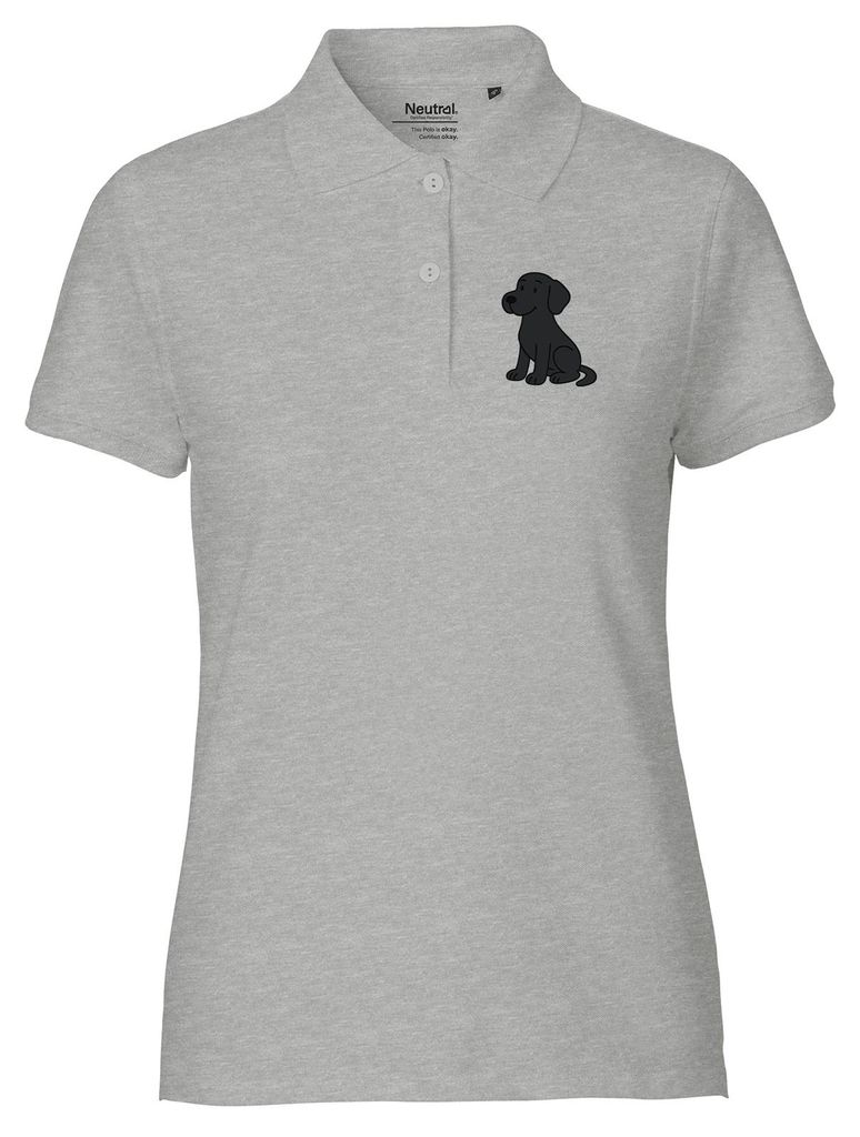 Huuraa Damen Polo Shirt brauner Labrador Retriever Chocolate Labi Comic XS Sport Grey Bio Baumwolle Fairtrade Poloshirt Geschenkidee