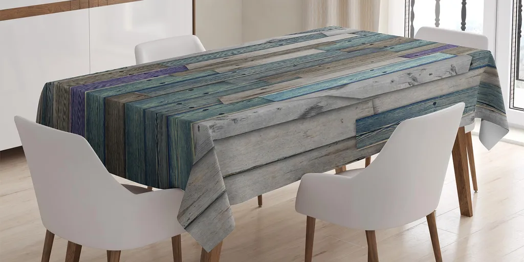 Tovaglia Design Grunge ABAKUHAUS 140x170cm Blu Grigio | Arredo Moderno