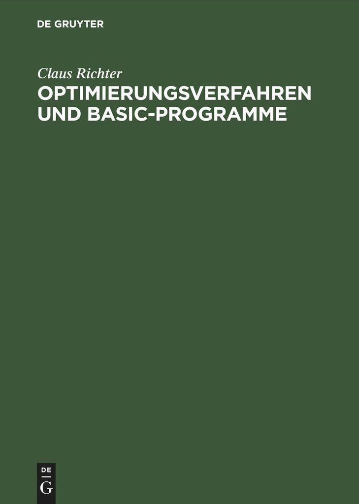 Optimierungsverfahren und BASIC-Programme