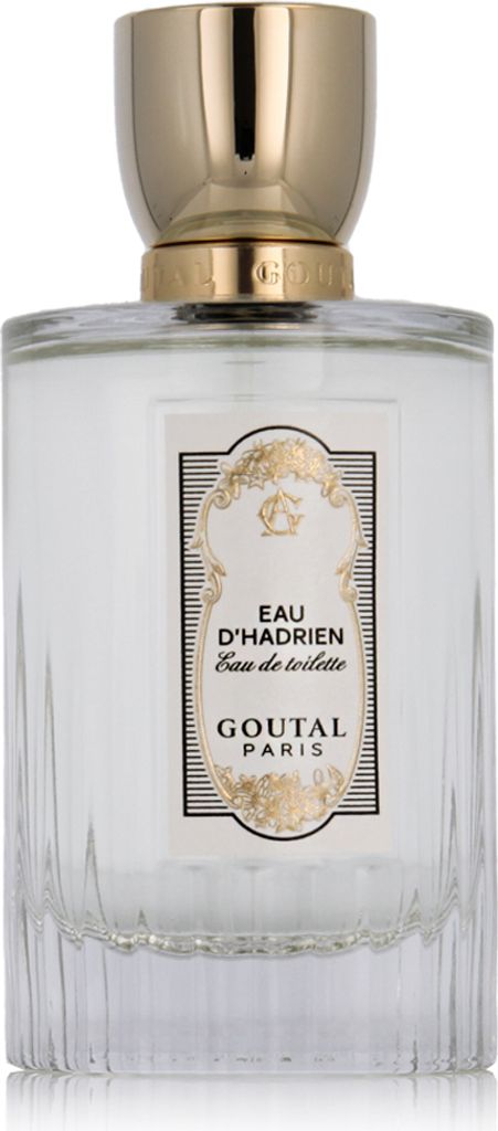 A clear studio shot of a Goutal Paris Eau D'Hadrien Eau De Toilette spray bottle.