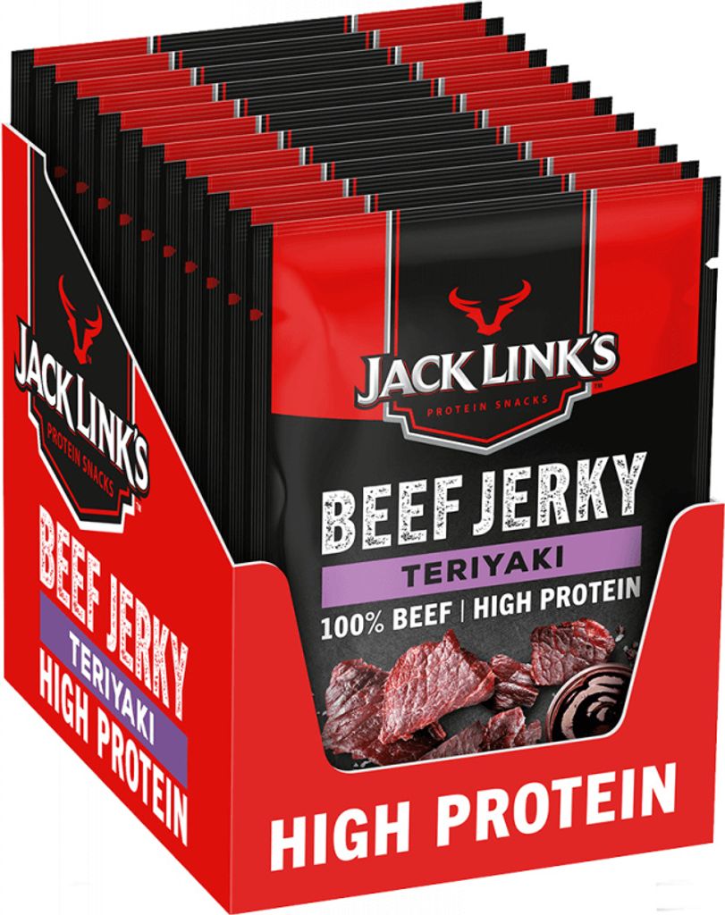 Jack Link's Beef Jerky (12x25g) Teriyaki - Funktionelle Produktbild 