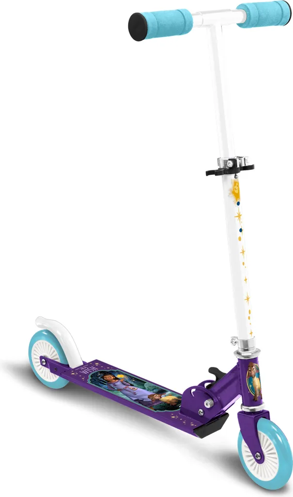 Disney Wish Trottinette 2 Roues Pliable Violette avec Frein Arrière