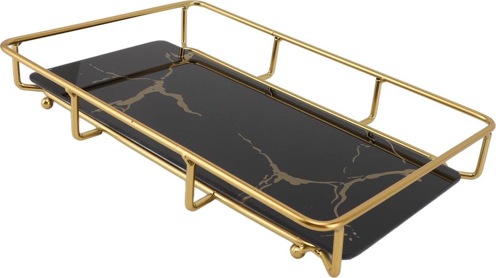 Badezimmer Eitelkeit Tablett Modern Stilvoll Anti-Rutsch Küche Waschbecken Arbeitsplatte Lagerung Veranstalter L Schwarz