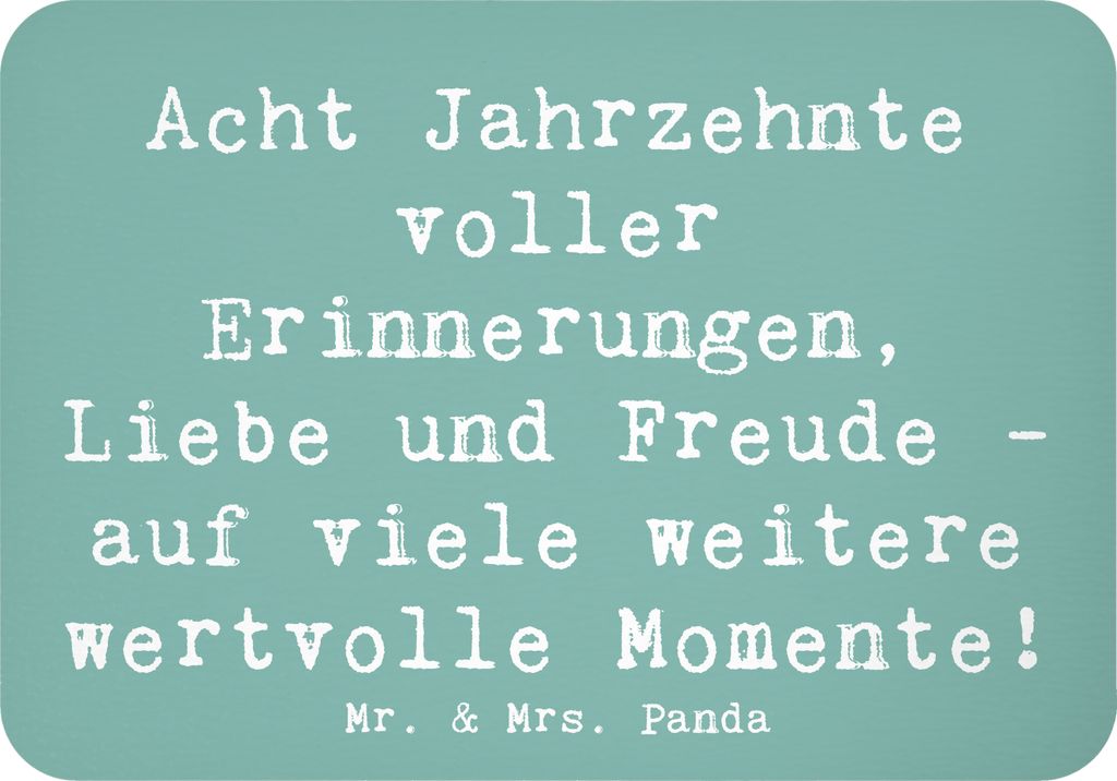 Mr. & Mrs. Panda magnet Spruch 80. Geburtstag Erinnerungen - Meeresbrise - Geschenk, Happy Birthday, whiteboardmagnet, haftmagnet, Wertschätzung, ...